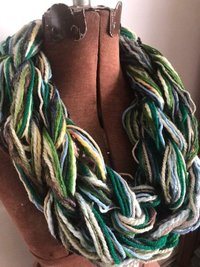 Spring Green Cowl - textured handknit bulky cowl, ready to ship, bulky lightweight warm oversized cowl