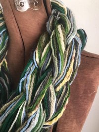 Spring Green Cowl - textured handknit bulky cowl, ready to ship, bulky lightweight warm oversized cowl
