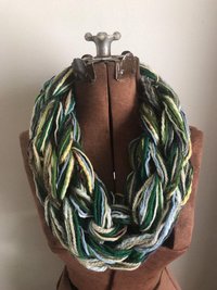 Spring Green Cowl - textured handknit bulky cowl, ready to ship, bulky lightweight warm oversized cowl