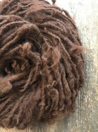 Natural auburn alpaca handspun yarn, 50 yards