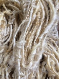 Creamy white Lincoln wool locks yarn, 20 yards