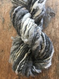 Grey undyed corriedale handspun yarn, 20 yards corriedale wool