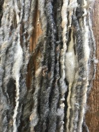 Grey undyed corriedale handspun yarn, 50 yards corriedale wool