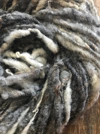 Grey undyed corriedale handspun yarn, 20 yards corriedale wool