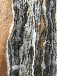 Grey undyed corriedale handspun yarn, 20 yards corriedale wool
