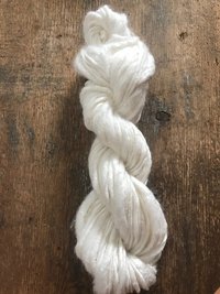 White bamboo handspun yarn, 50 yards