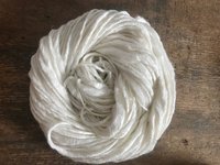 White bamboo handspun yarn, 50 yards