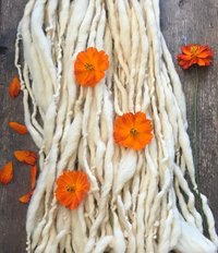 Cosmos, pastel naturally dyed handspun yarn, 50 yards