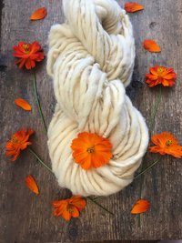 Cosmos, pastel naturally dyed handspun yarn, 50 yards
