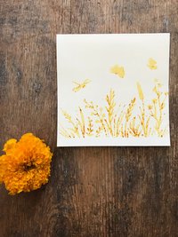 Botanically stenciled notecards, floral set