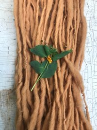 Jewelweed naturally dyed handspun yarn, 50 yards