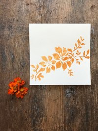 Botanically stenciled notecards, floral set