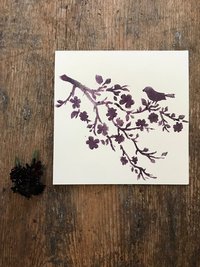 Botanically stenciled notecards, floral set
