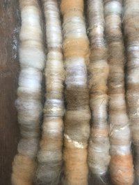 Cosmos naturally dyed art rolags spinning fiber