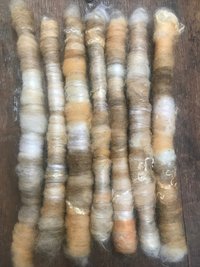 Cosmos naturally dyed art rolags spinning fiber