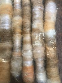 Cosmos naturally dyed art rolags spinning fiber