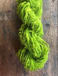 Chartreuse Lincoln wool locks yarn, 20 yards