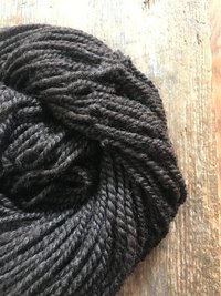 Handspun dark brown shetland wool 2 ply bulky yarn, 51 yards