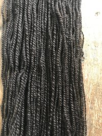 Handspun dark brown shetland wool 2 ply bulky yarn, 51 yards