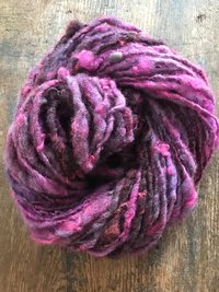 Hot Pink overdyed Finnsheep wool locks yarn, 20 yards