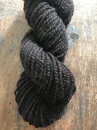 Handspun dark brown shetland wool 2 ply bulky yarn, 51 yards