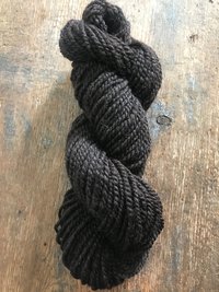 Handspun dark brown shetland wool 2 ply bulky yarn, 51 yards