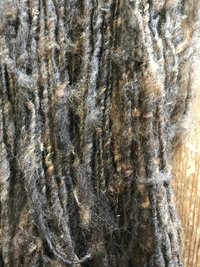 Brown/grey corriedale wool yarn, nubbly lockspun natural art yarn