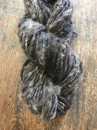 Brown/grey corriedale wool yarn, nubbly lockspun natural art yarn