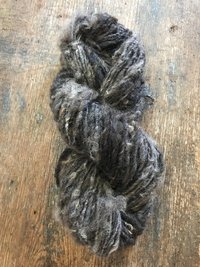 Brown/grey corriedale wool yarn, nubbly lockspun natural art yarn