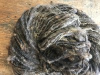 Brown/grey corriedale wool yarn, nubbly lockspun natural art yarn