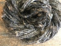 Brown/grey corriedale wool yarn, nubbly lockspun natural art yarn