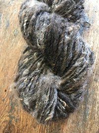 Brown/grey corriedale wool yarn, nubbly lockspun natural art yarn