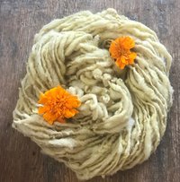 Marigold naturally dyed handspun corriedale yarn, 50 yards