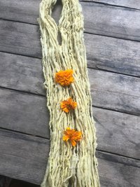 Marigold naturally dyed handspun corriedale yarn, 20 yards