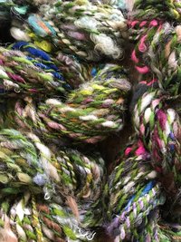 Controlled Chaos, green edition: 50 yards bulky art yarn