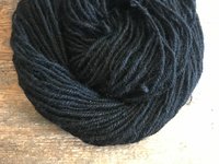 Lincoln 2 ply black worsted handspun yarn, 100 yards