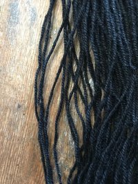 Lincoln 2 ply black worsted handspun yarn, 100 yards