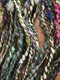 Controlled Chaos, green edition: 50 yards bulky art yarn