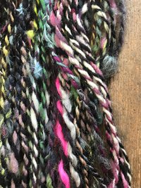 Controlled Chaos, smoked plum edition: 50 yards bulky art yarn