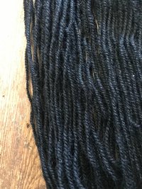 Lincoln 2 ply black worsted handspun yarn, 100 yards