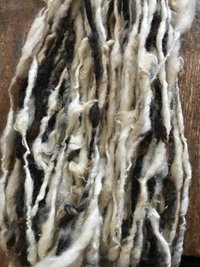 Jacob wool natural handspun bulky black and white yarn, 20 yards