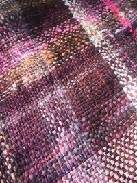 Woven handspun wrap, shawl, scarf, fringed purple handmade bespoke cottagecore artisan wearable art