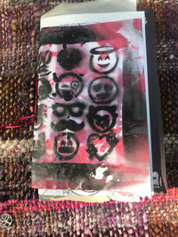 Upcycled art journal, red and black, graffiti emo goth junk journal, grimoire, spellbook, sketchbook