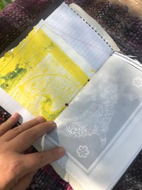 Upcycled art journal, red and black, graffiti emo goth junk journal, grimoire, spellbook, sketchbook