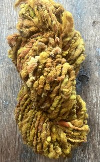 Maize - 50 yards nubbly handspun southdown wool art yarn