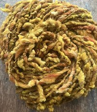 Maize - 50 yards nubbly handspun southdown wool art yarn