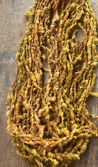 Maize - 50 yards nubbly handspun southdown wool art yarn