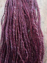 Raspberry Fool - 50 yards light bulky handspun yarn