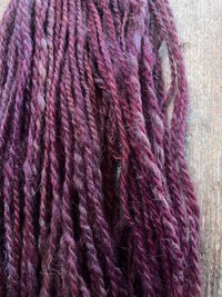 Raspberry Fool - 50 yards light bulky handspun yarn