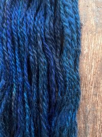 Royal blue handspun yarn two ply lincoln wool yarn, 50 yards
